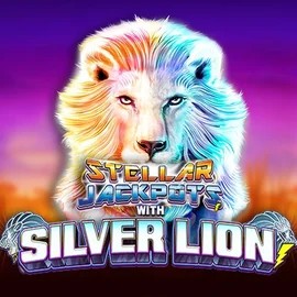 Stellar Jackpots with Silver Lion slot logo by Lightning Box Game at SlotsGem CasinoStellar Jackpots with Silver Lion